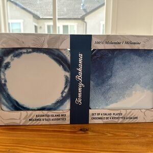 Tommy Bahama Blue and White Salad Plates Set